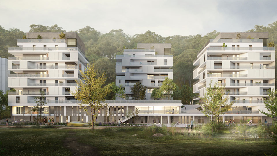 Perspective 3D - Eco-quartier à la Motte-Servolex - Agence 88