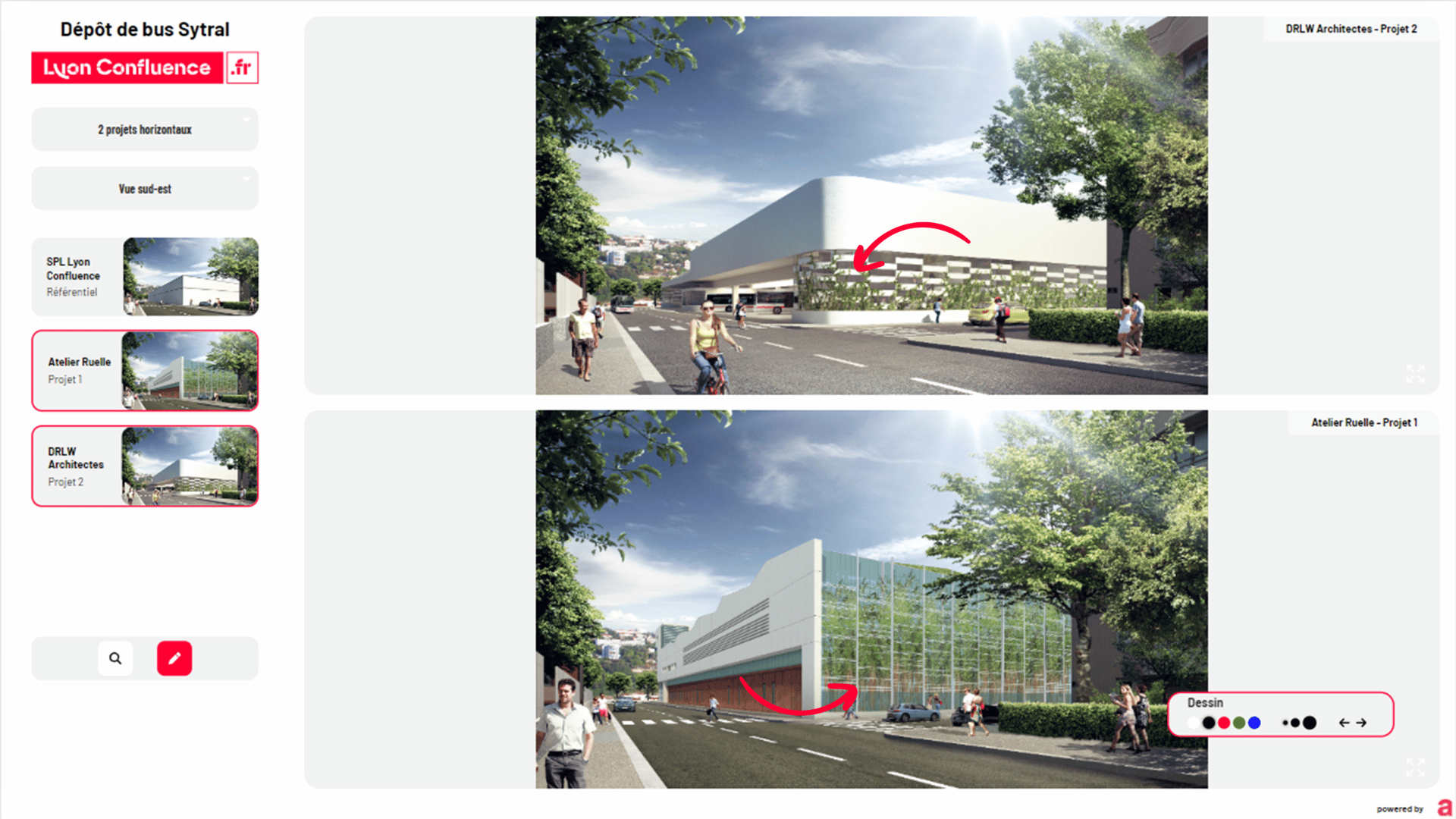 Insight_3D_images (1) Perspective 3D du projet d’Hôtel à Rillieux-la-Pape, conçu par Z ARCHITECTURE, mettant en avant son design contemporain et son intégration dans l’environnement urbain.