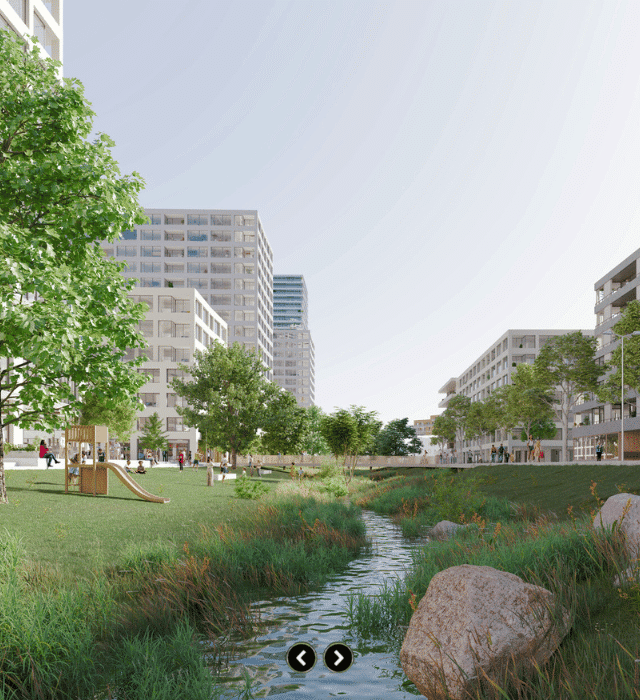 Tryptique_page_site_ASY Images illustrant des visites virtuelles 3D d’aménagements urbains, permettant une exploration immersive de l’espace public, des flux de mobilité et des ambiances paysagères.