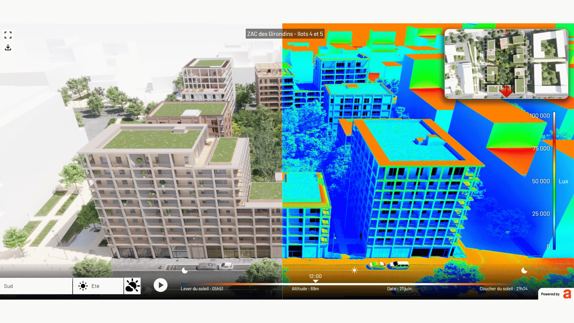 héliodon-simulation-comparative-analyse-photométrique Solution 3D BTP – Visualiser les pics et le phasage de chantier en temps réel