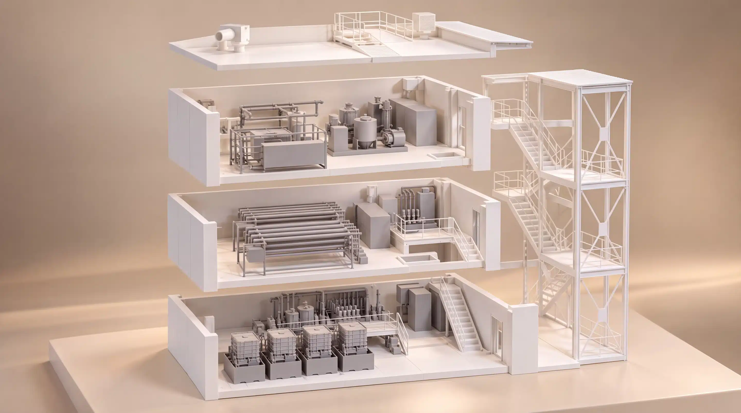 Maquette physique d'un projet industriel