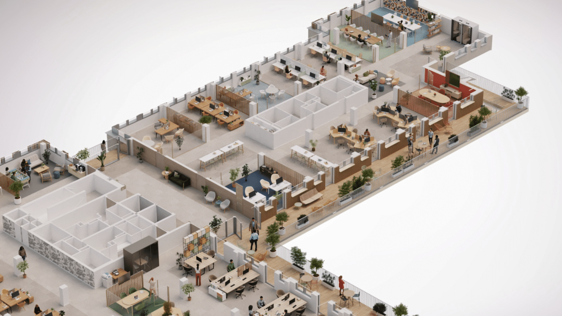 Space planning 3D pour aménagement de bureaux et espaces tertiaires