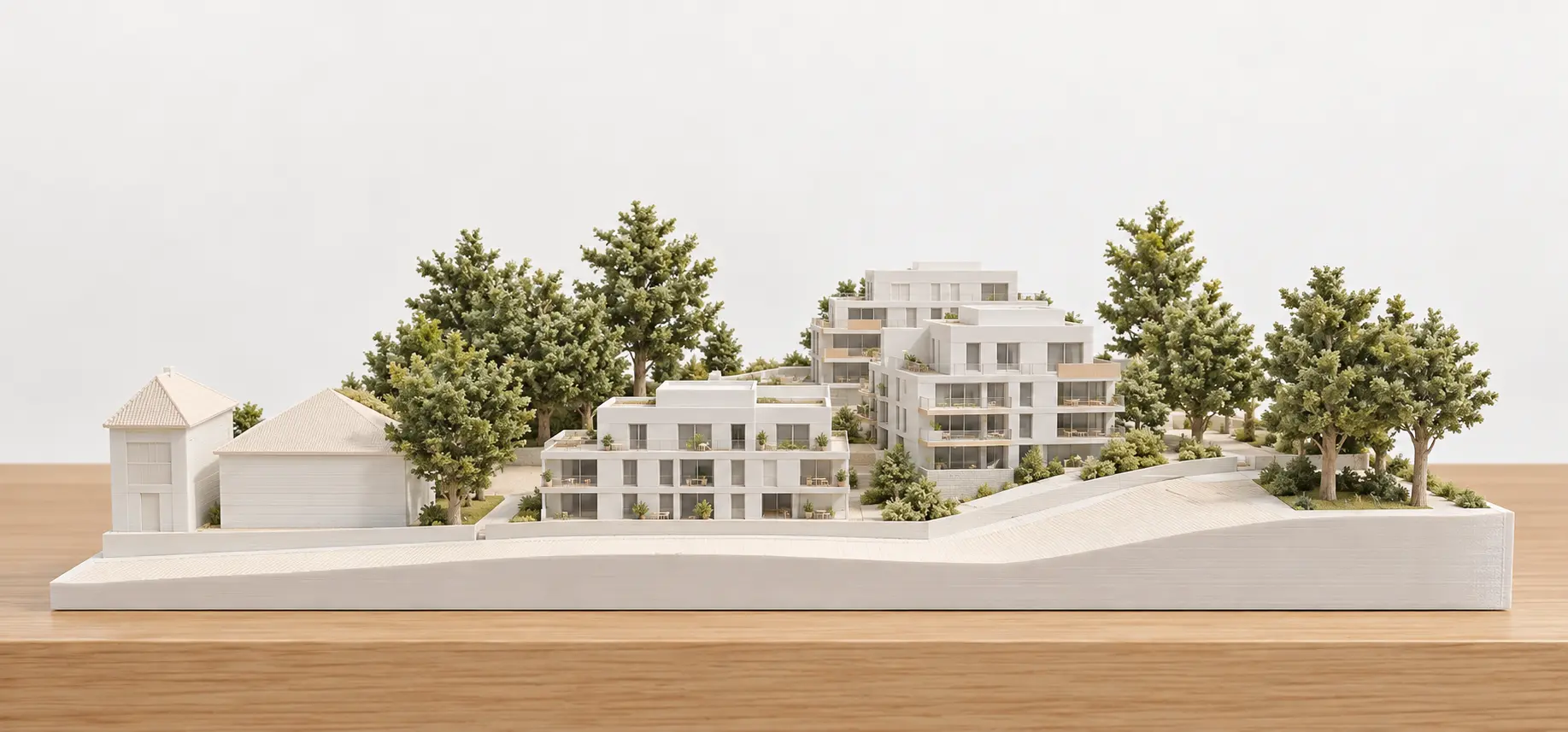 Maquette architecturale physique réalisée pour un concours d'architecture